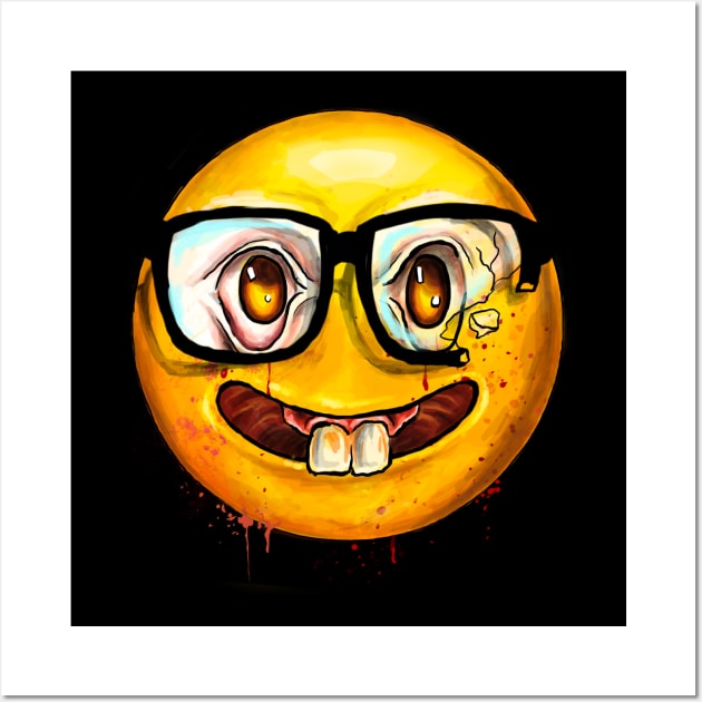 Nerd face emoji Wall Art by AMOS_STUDIO